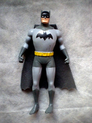 BATMANN mit grauem Stoffcap  Biegefigur TM & DC Comics NJCroce.com Vintage