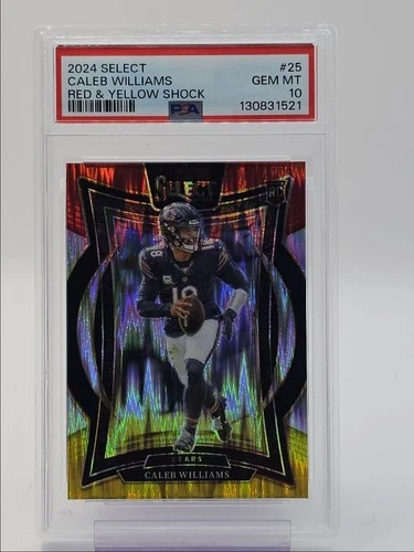 CALEB WILLIAMS 2024 SELECT CONCOURSE ROOKIE RED YELLOW SHOCK RC PSA 10 Q2010