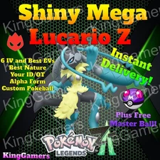 ✨ SHINY MEGA LUCARIO Z✨ ALPHA ✨ 6IV / EV ✨ FREE MASTER BALL✨ Pokemon Legends Z-A