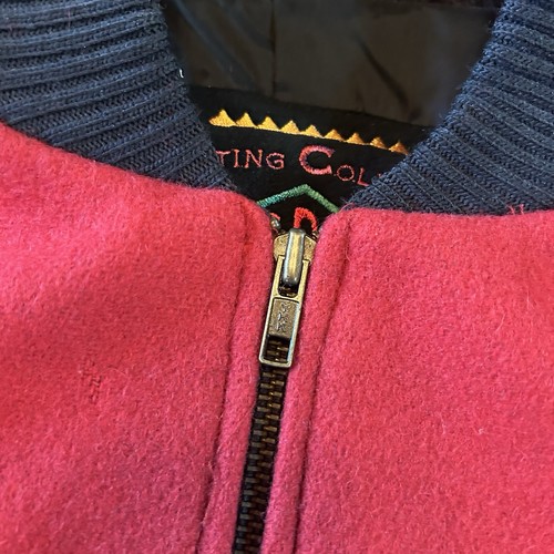 Vintage 80s Wool Jacket Coat Western Ski Town Suede Appliqué Red Unworn Sample - Picture 3 of 17
