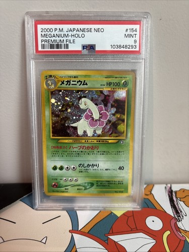 Pokemon 2000 Japanese Neo #154 Meganium-Holo Card PSA 9