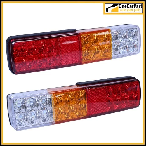 12V Rear LED Light Unit x 2 Wired Light Brake Reverse For Forklift Lorry Truck