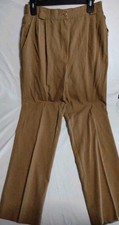 Vtg Requirements Brown Pleated Trousers Pants Womens 12 Elastic Waist USA Made