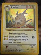 Wizards of the Coast Pokémon TCG Fossil Raichu 14/62 Holo Rare English 1999 MP on eBay