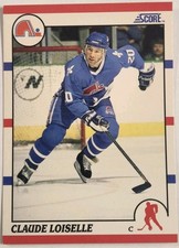 Official 1990-91 Score Claude Loiselle Quebec Nordiquea #207 (RC) Trading Card 