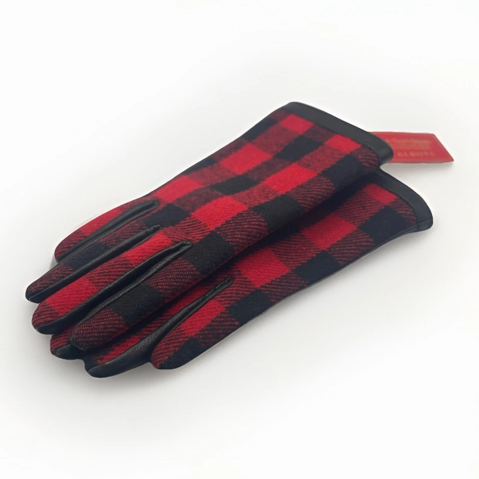 Guantes Talbots Tech-Touch para mujer rojos negros cuadros búfalo talla M nuevos con etiquetas Foto 3 de 4