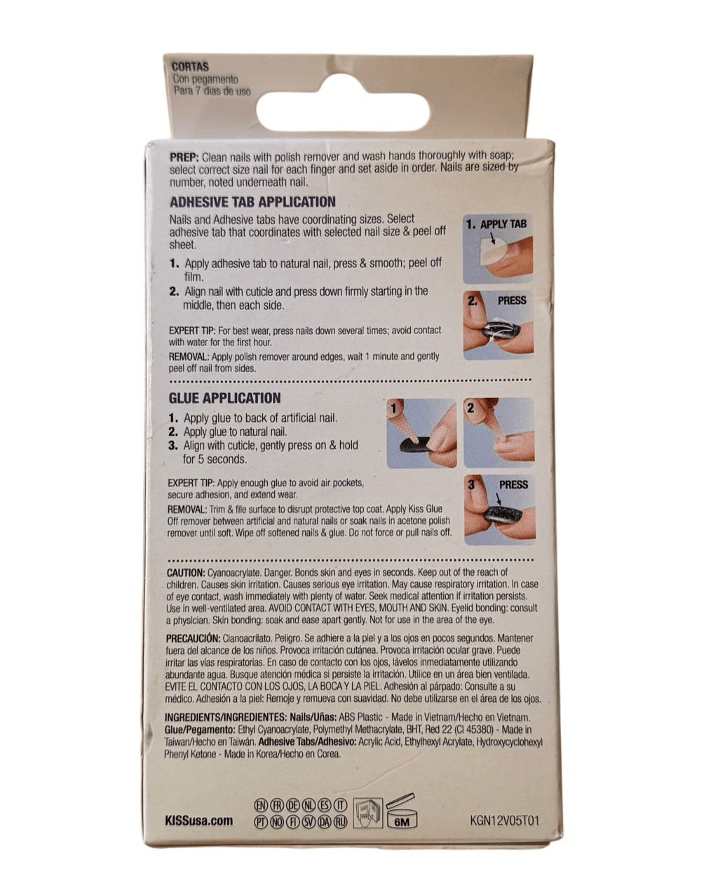 Kiss Gel Fantasy False Nails Short 28 Ct Pink Ribbon NEW