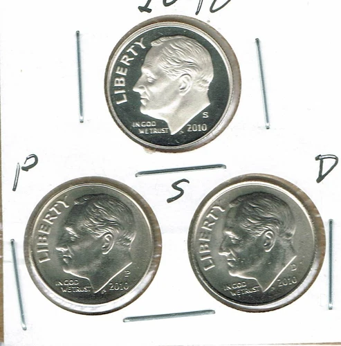 2010 Three Uncirculated Dime Types The Cameo San Francisco is From a Proof Set!