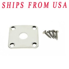 KAISH Nickel Metal Curved Bottom Jack Plate Square Jackplate For Gibson Les Paul