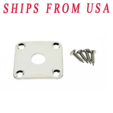 KAISH Nickel Metal Curved Bottom Jack Plate Square Jackplate For Gibson Les Paul
