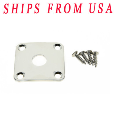 KAISH Nickel Metal Curved Bottom Jack Plate Square Jackplate For Gibson Les Paul