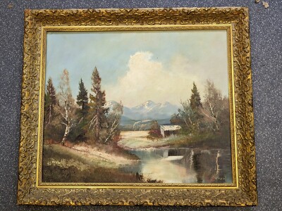 1970s Original German oil painting on canvas by Heinz Ross b.1928