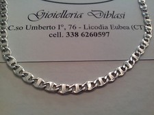 COLLANA IN ORO BIANCO Uomo Donna Unisex oro 18 karati 750% Made in italy