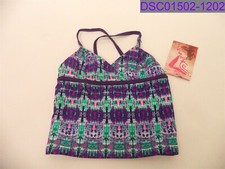 TOP ONLY-Spots Inside: Girls Size 6 Kanu Surf Swim Top Kayla Purple Style 4599