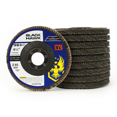 10 Pack 4.5'' x 7/8'' XL 60 Grit High Density Flap Discs Jumbo Grinding Wheels T27