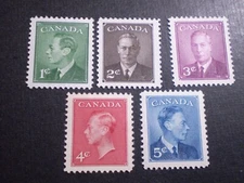 CANADA #289-293 KGVI    MNH  