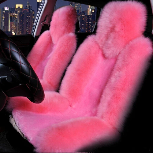 2PCS Genuine Australian Sheepskin Fur Long Wool Car SUV Front Seat Cover Winter - Picture 14 of 18