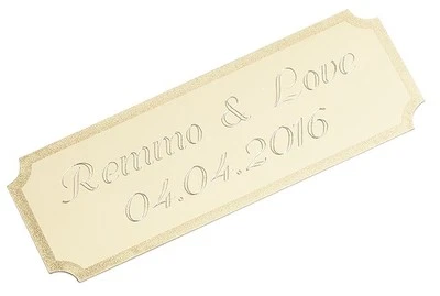 REMMO&LOVE Schilder für Pokale Geschenk Box Verpackung Möbel Deko Schild Alu SELBSTKLEBEND