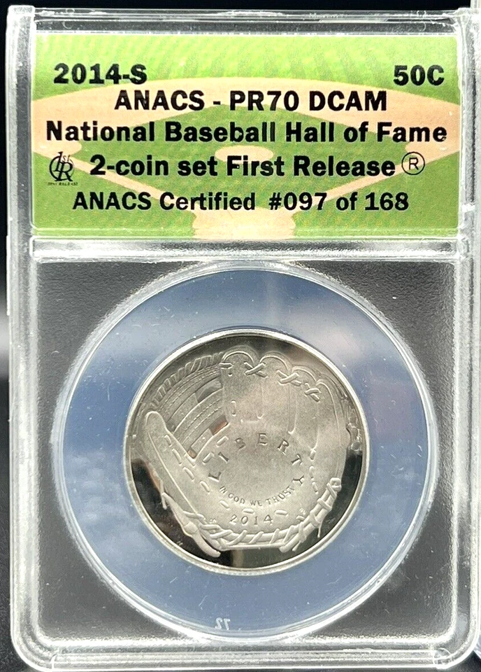 2014 Baseball Hall of Fame PR70 + MS70 Limited Edition 2 Coin Set First Release - Image 2 of 3
