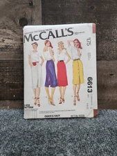 Vtg McCalls 6613 Misses Retro Skirts Buttons Slash Pockets Fitted sz 6-10 Uncut