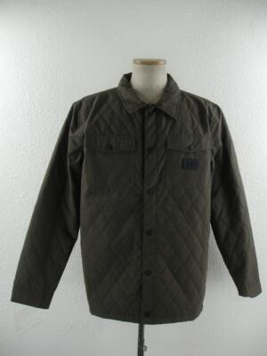 CAT Caterpillar Men's L Quilted Ripstop Shirt Jacket Army Moss Green  Shacket NEW
