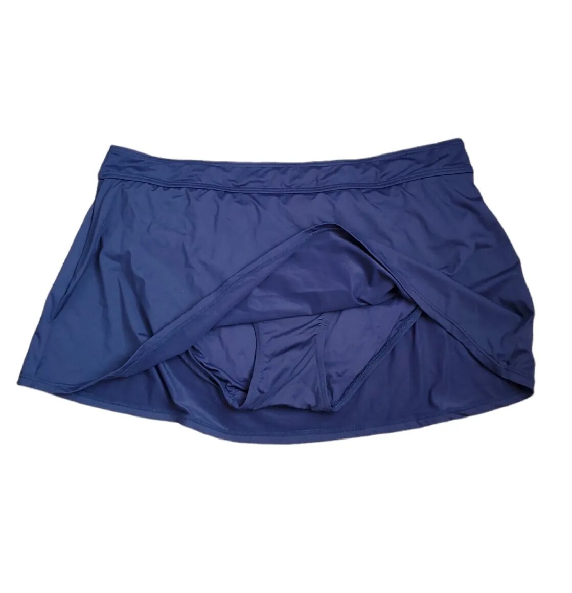 Anne Cole Women's Lined Skirted Bikini Swim Bottom Navy Blue Size