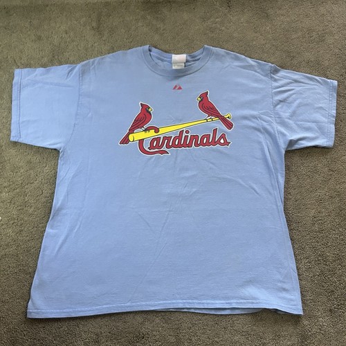 Majestic STL Cardinals #7 Matt Holiday Blue Baseball Graphic Tee Men’s Size XL