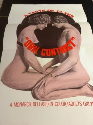 A TASTE OF CLASS ORAL CONTRACT TRI FOLD  X-RATED ADULT MOVIE POSTER NM