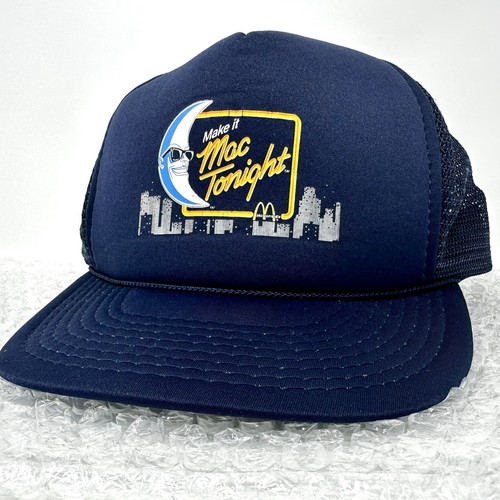 *RARE* Vintage 1980's McDonalds MAKE IT MAC TONIGHT Trucker Snapback Hat UNWORN - 第 1/11 張圖片