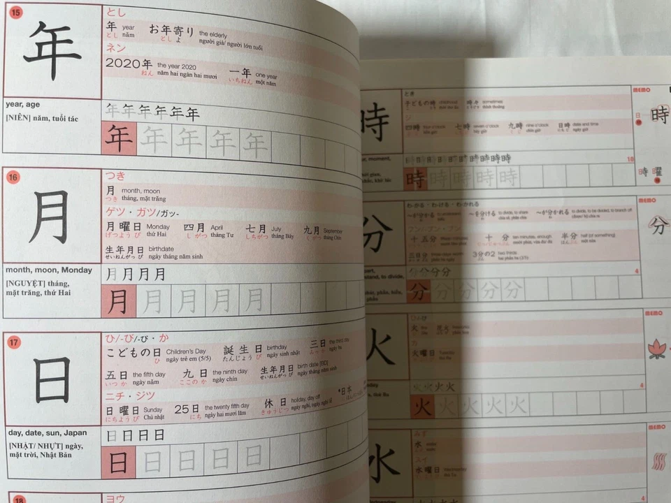 Practical Kanji Japanese 250 Kiso N4 N5 Vol.1 English Vietnamese Book W/CD-ROM - Image 4 of 4