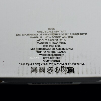 NWT Supreme NY Box Logo Ceramic Ashtray White Sky Blue Gold DS