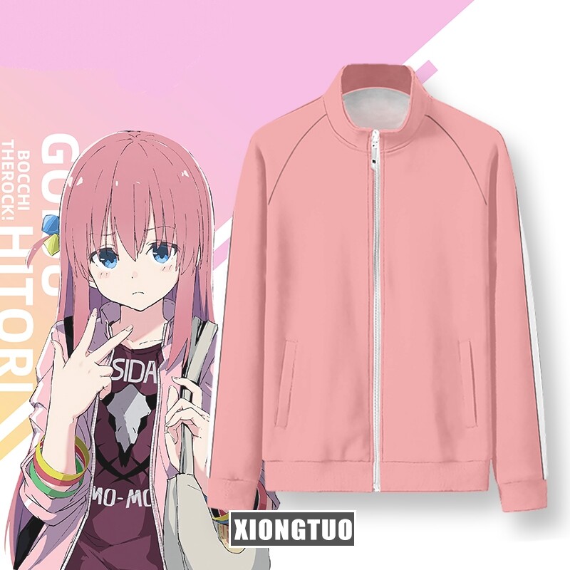 Bocchi the Rock Gotou Hitori Hoodie Cosplay Sweatshirt Jacket Zip Up Coat  HOT