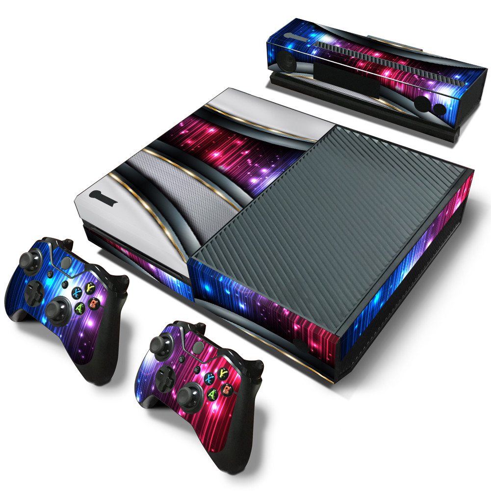Xbox One Console Skin Decal Sticker Silver Galaxy + 2 Controller Custom Design-image
