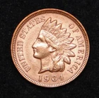 UNC 1904 INDIAN HEAD PENNY CENT OLD U.S. TYPE COIN