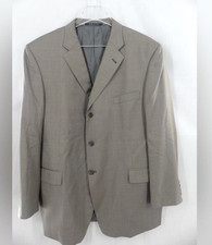 Burberry London Men  s 48R Sport Coat Wool USA Made Gray Tan Taupe