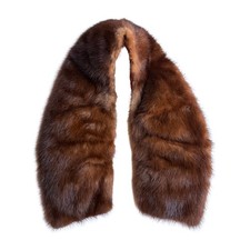 1940s Brown Mink Fur Detachable Collar Gently Used Vintage Condition Lined