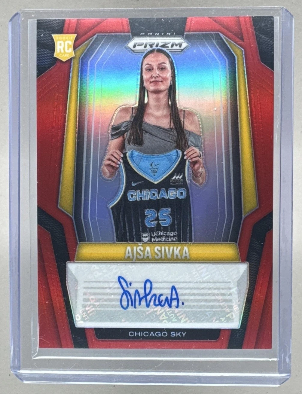 2025 WNBA Prizm Ajsa Sivka #SG-AS Red Signatures /99