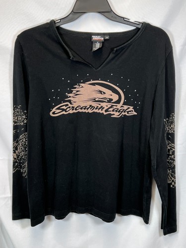 T-shirt Femme Harley-Davidson V-neck Corail - Taille 2X - Occasion Bon état - Florida