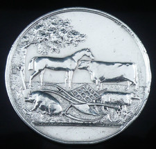 White Metal Antique Agricultural Medal c.1880