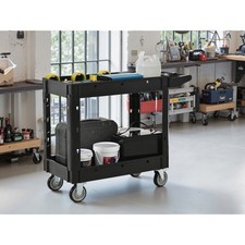 Two-Shelf Utility Cart with Wheels ,600 lbs. Capacity Rolling Utility  Tool Car