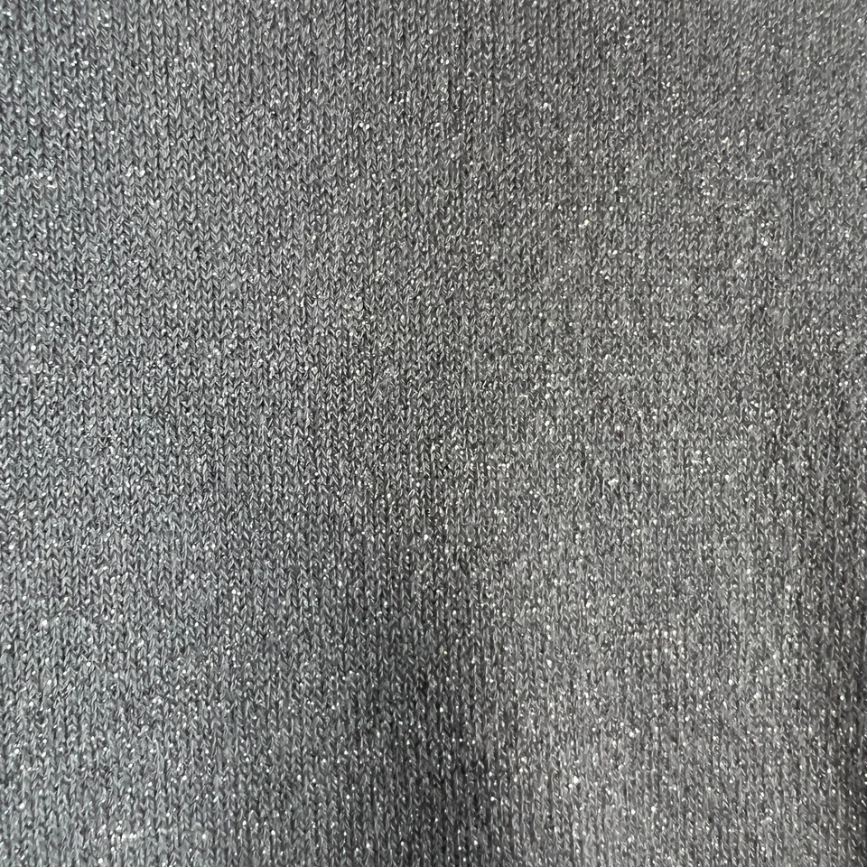 Suéter ligero de vacaciones para mujer talla L plateado metálico manga larga cuello alto Foto 4 de 4