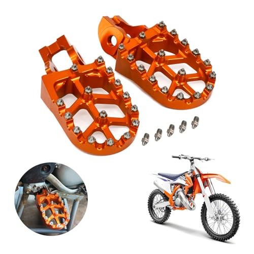 Motorcycle Footpegs Foot Peg Rest Pedals CNC for Dirt Bike 85-450 SX SXF orange