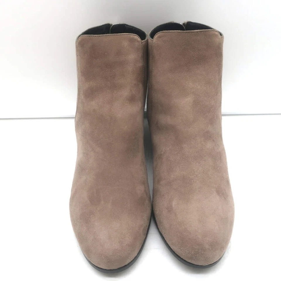 Prada Zip-Back Ankle Boots Taupe Suede Size 38.5 - Image 3 of 4