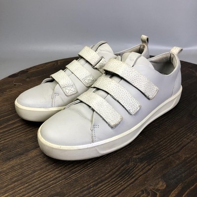 ECCO Soft 8 Shoes Womens Size 10 Gray Leather Triple Strap Sneakers 44095355874