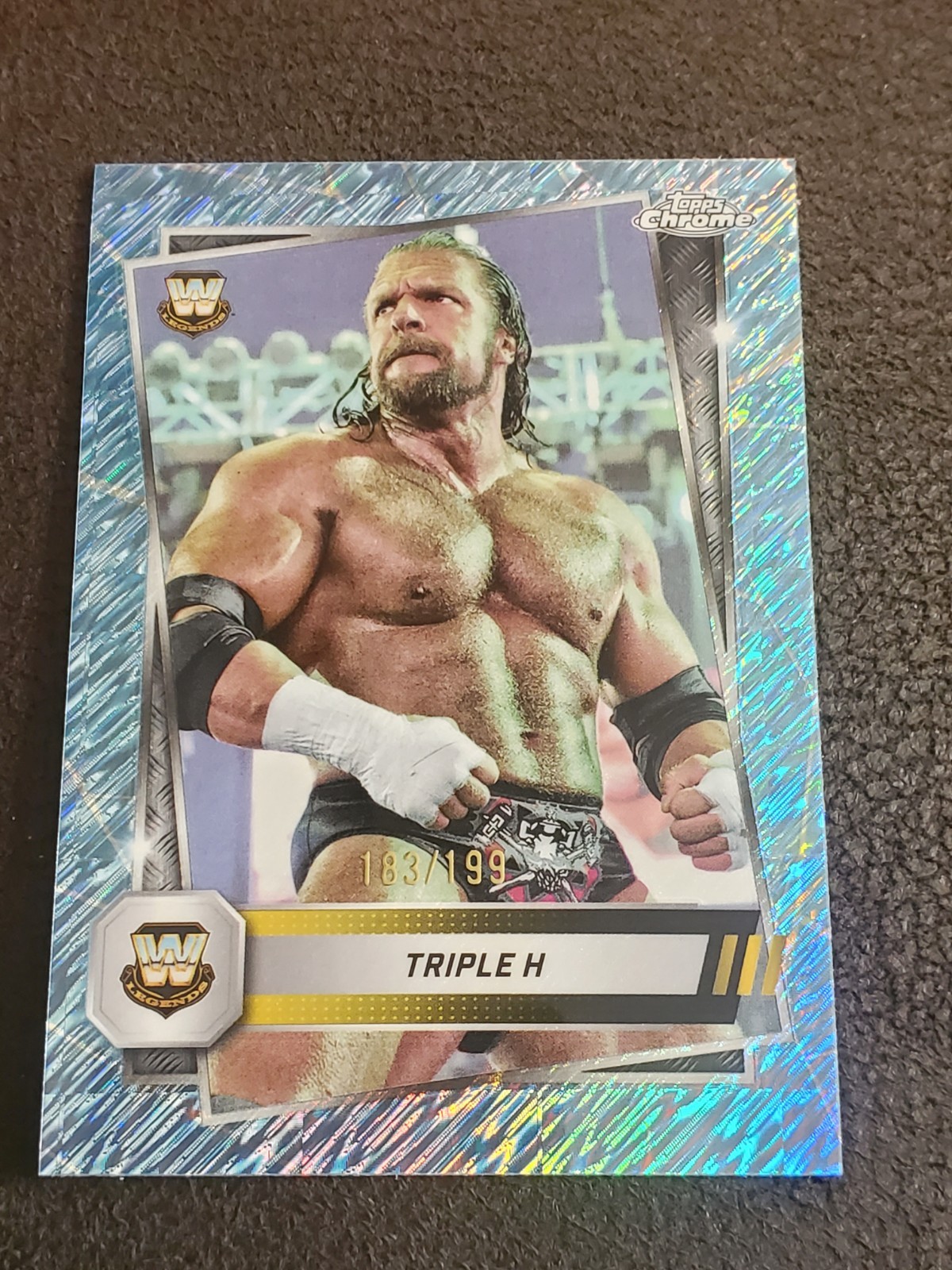 2025 Topps Chrome WWE - Aqua Shimmer Refractor #22 Triple H #/199