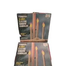 Holiday Lights Timco 3 Light Electric Christmas Window Candolier 2 Set 