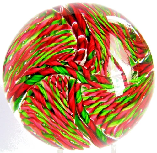Paperweight VAL ST. LAMBERT ANTIQUE Thread Glass Design, Extremely Rare!