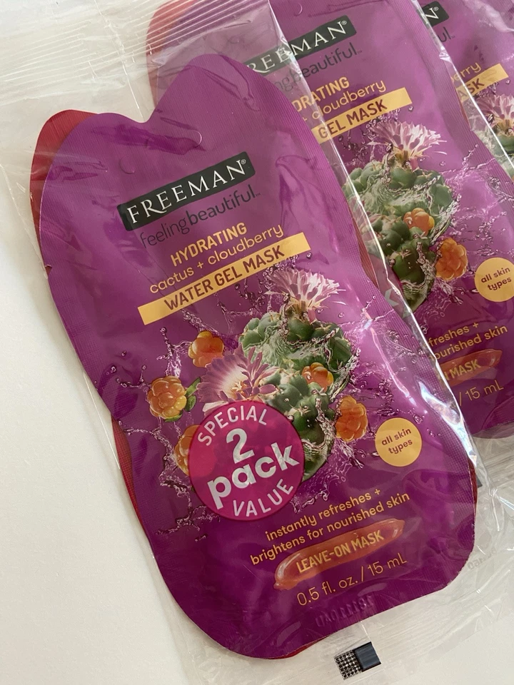 Freeman Pomegranate and Cactus & Cloudberry Revitalising/hydrating Face Masks x7 - Image 2 of 3