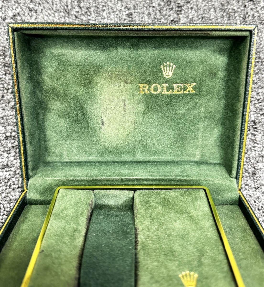VINTAGE GENUINE ROLEX watch box case USA American wood leather green 251127001yA