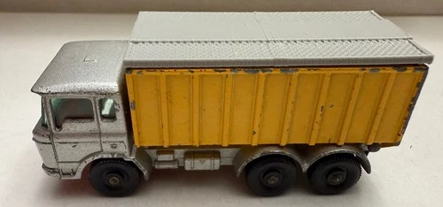 VINTAGE MATCHBOX LESNEY #47 DAF Tipper Container Truck Silver/Yellow 1960s